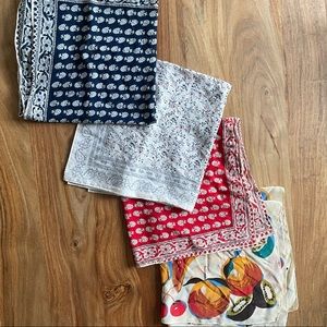 Lot of 4 Madewell Bandana: 3 cotton 1 silk